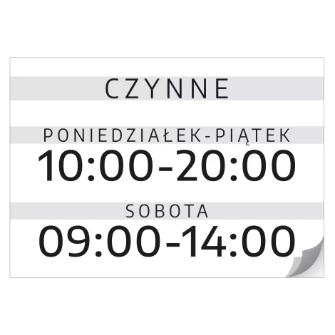 Door Sticker – Open (Hours & Days)