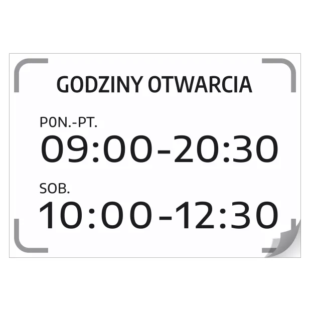 Sticker – Open (Opening Days & Hours)