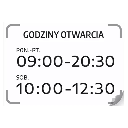 Sticker – Open (Opening Days & Hours)