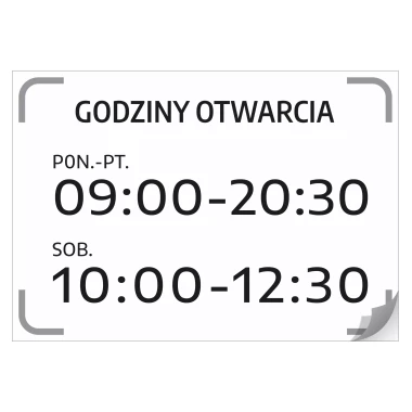 Sticker – Open (Opening Days & Hours)
