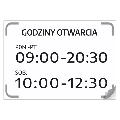 Sticker – Open (Opening Days & Hours)