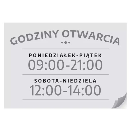 Door Sticker – Opening Hours (Customizable)