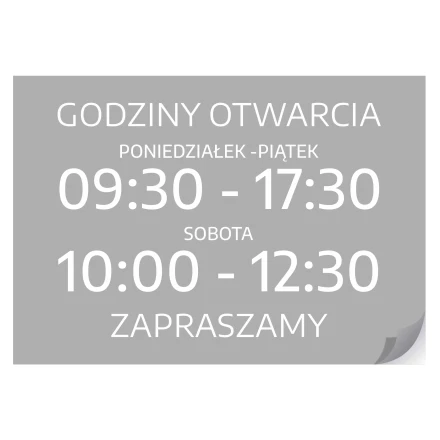 Door Sticker – Opening Hours