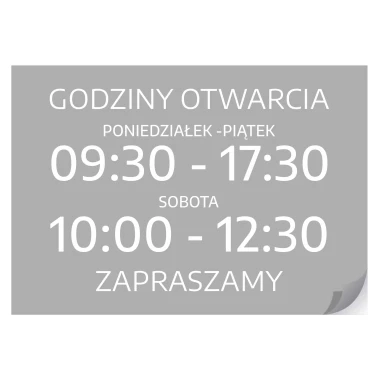 Door Sticker – Opening Hours