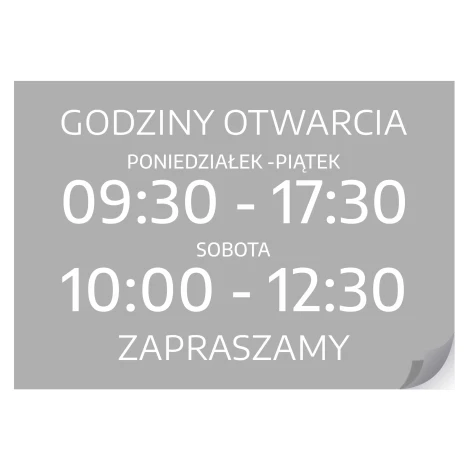 Door Sticker – Opening Hours