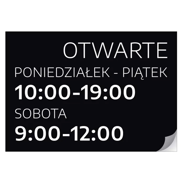 Door Sticker – Opening Hours (Customizable)