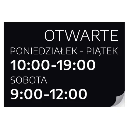 Door Sticker – Opening Hours (Customizable)