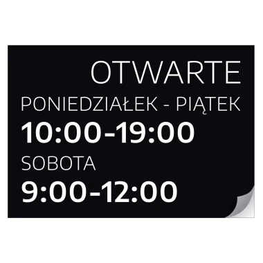 Door Sticker – Opening Hours (Customizable)