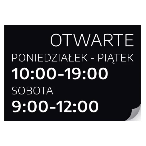 Door Sticker – Opening Hours (Customizable)