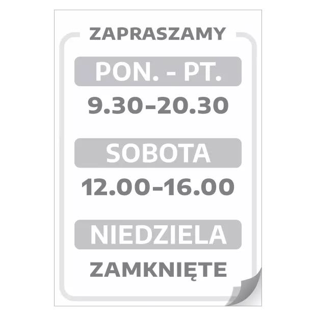 Door Sticker – Welcome with Opening Hours