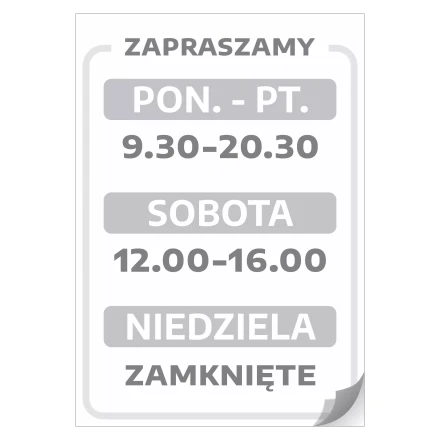 Door Sticker – Welcome with Opening Hours