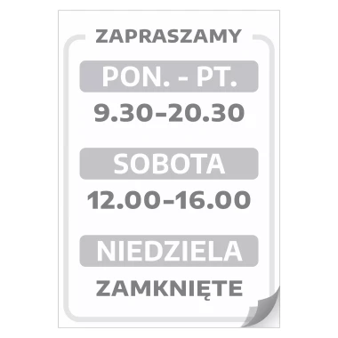 Door Sticker – Welcome with Opening Hours