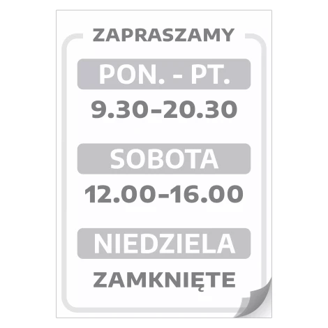 Door Sticker – Welcome with Opening Hours
