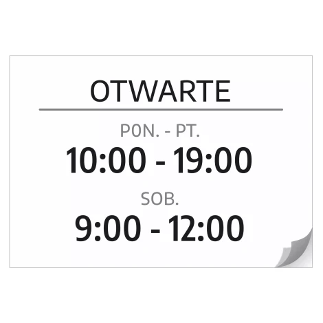 Sticker – Open (Opening Days & Hours)