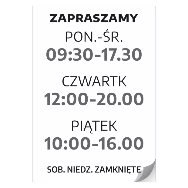 Sticker – Opening Hours, Welcome