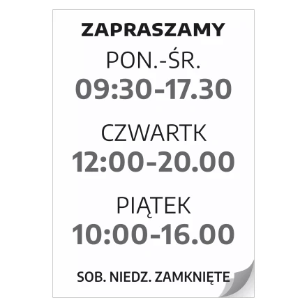 Sticker – Opening Hours, Welcome