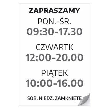 Sticker – Opening Hours, Welcome