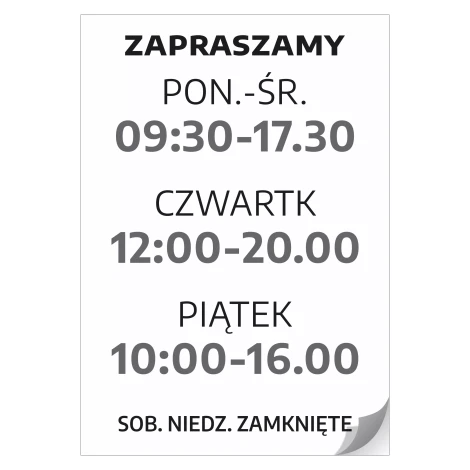 Sticker – Opening Hours, Welcome