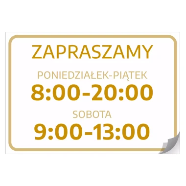 Sticker – Welcome (Opening Days & Hours)