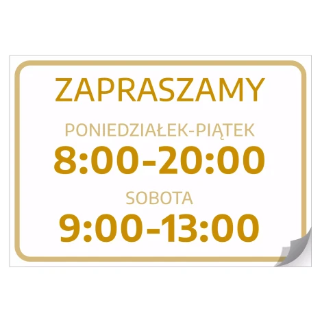 Sticker – Welcome (Opening Days & Hours)