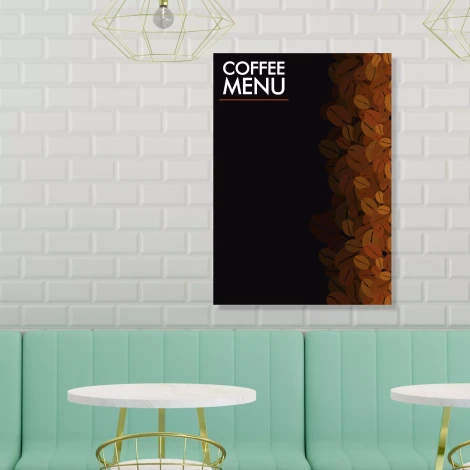 Printed Chalkboard Sign “Coffee Menu 107”