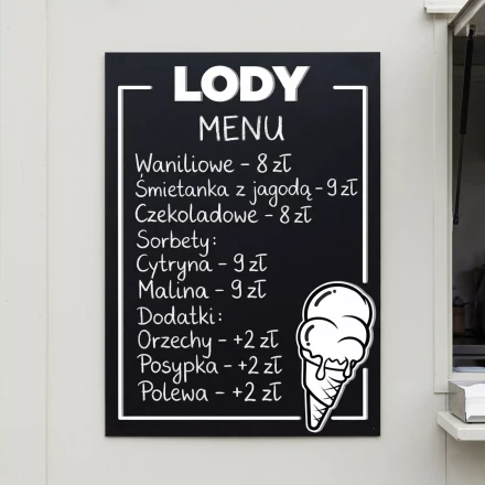 Chalkboard Ice Cream 104 – Refillable Price List & Ice Cream Menu