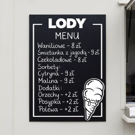 Chalkboard Ice Cream 104 – Refillable Price List & Ice Cream Menu