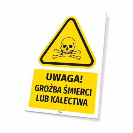 Health and safety warning sign with the pictogram 