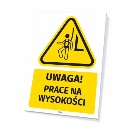 OHS Warning Sign with Pictogram – Work at Height Area