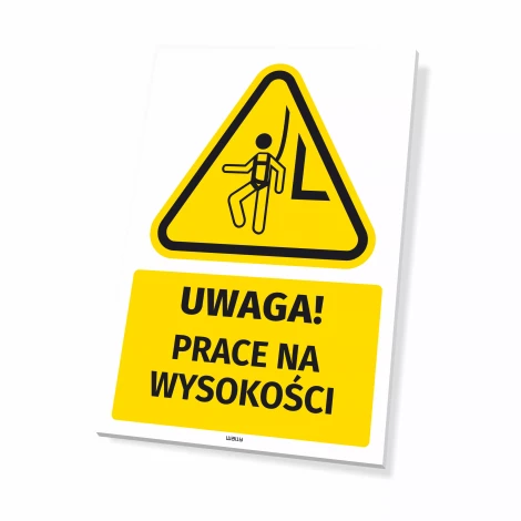 OHS Warning Sign with Pictogram – Work at Height Area