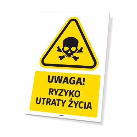 OHS Warning Sign with Pictogram – Risk of Loss of Life