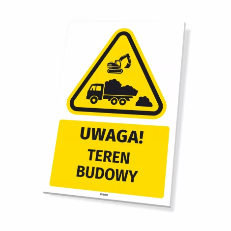 OHS Warning Sign with Pictogram – Construction Site Area