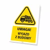 OHS Warning Sign with Pictogram – Construction Site Exit Area