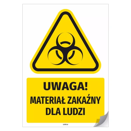 Self-Adhesive Sticker: Warning! Infectious Material for Humans