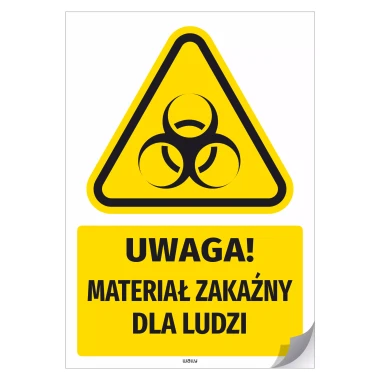 Self-Adhesive Sticker: Warning! Infectious Material for Humans