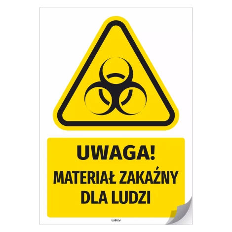 Self-Adhesive Sticker: Warning! Infectious Material for Humans