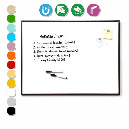 Magnetic Dry-Erase Whiteboard  200X120 cm in Aluminum Frame