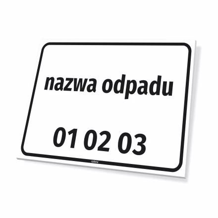 Information Sign Waste Name & Code