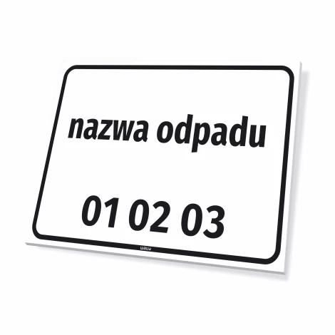 Information Sign Waste Name & Code