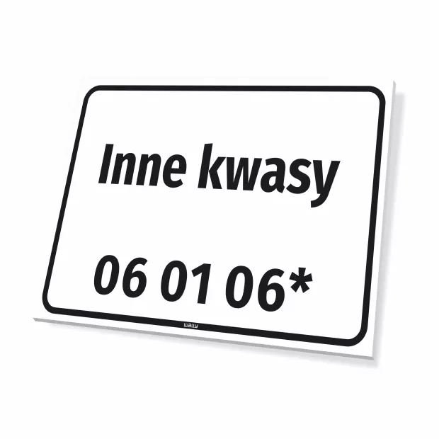 Information Sign Waste Name & Code