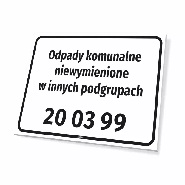 Information Sign Waste Name & Code