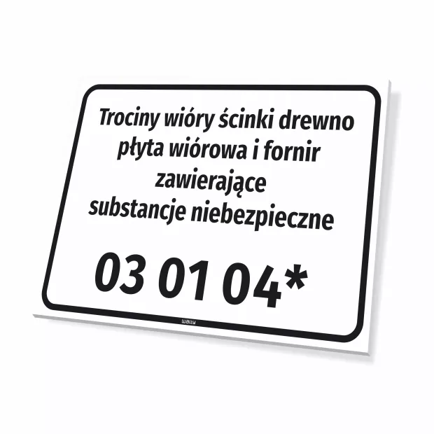 Information Sign Waste Name & Code