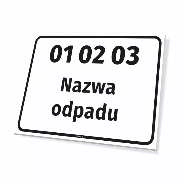 Waste Sign Code & Name, customizable