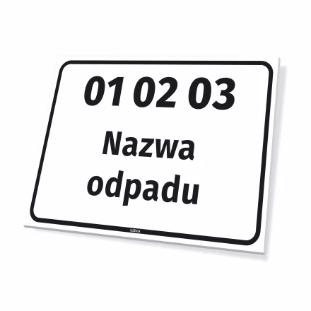 Waste Sign Code & Name, customizable