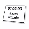Waste Sign Code & Name, customizable