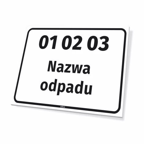 Waste Sign Code & Name, customizable