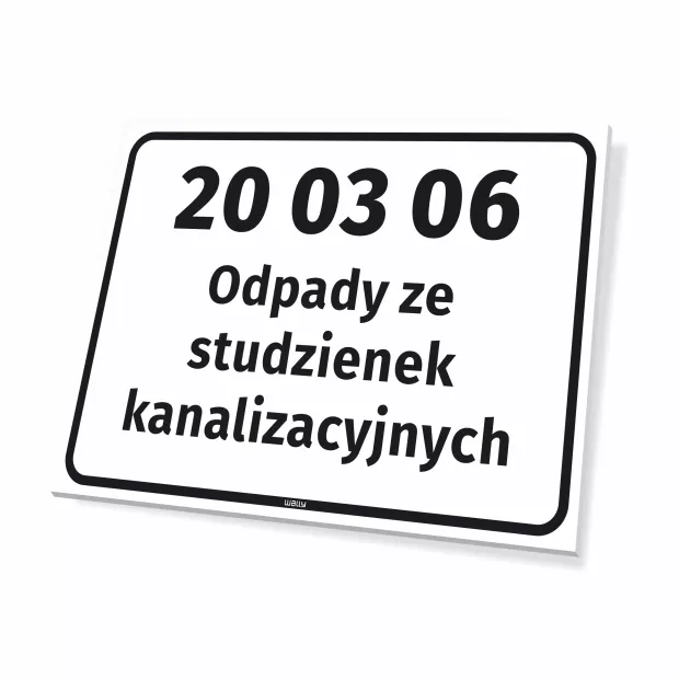 Waste Sign Code & Name, customizable