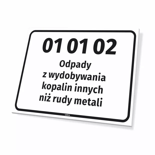Waste Sign Code & Name, customizable
