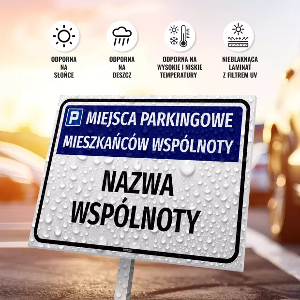 Parking Sign: Residents’ Parking Spaces with Name, Street & Designation