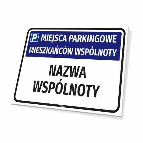 Parking Sign: Residents’ Parking Spaces with Name, Street & Designation